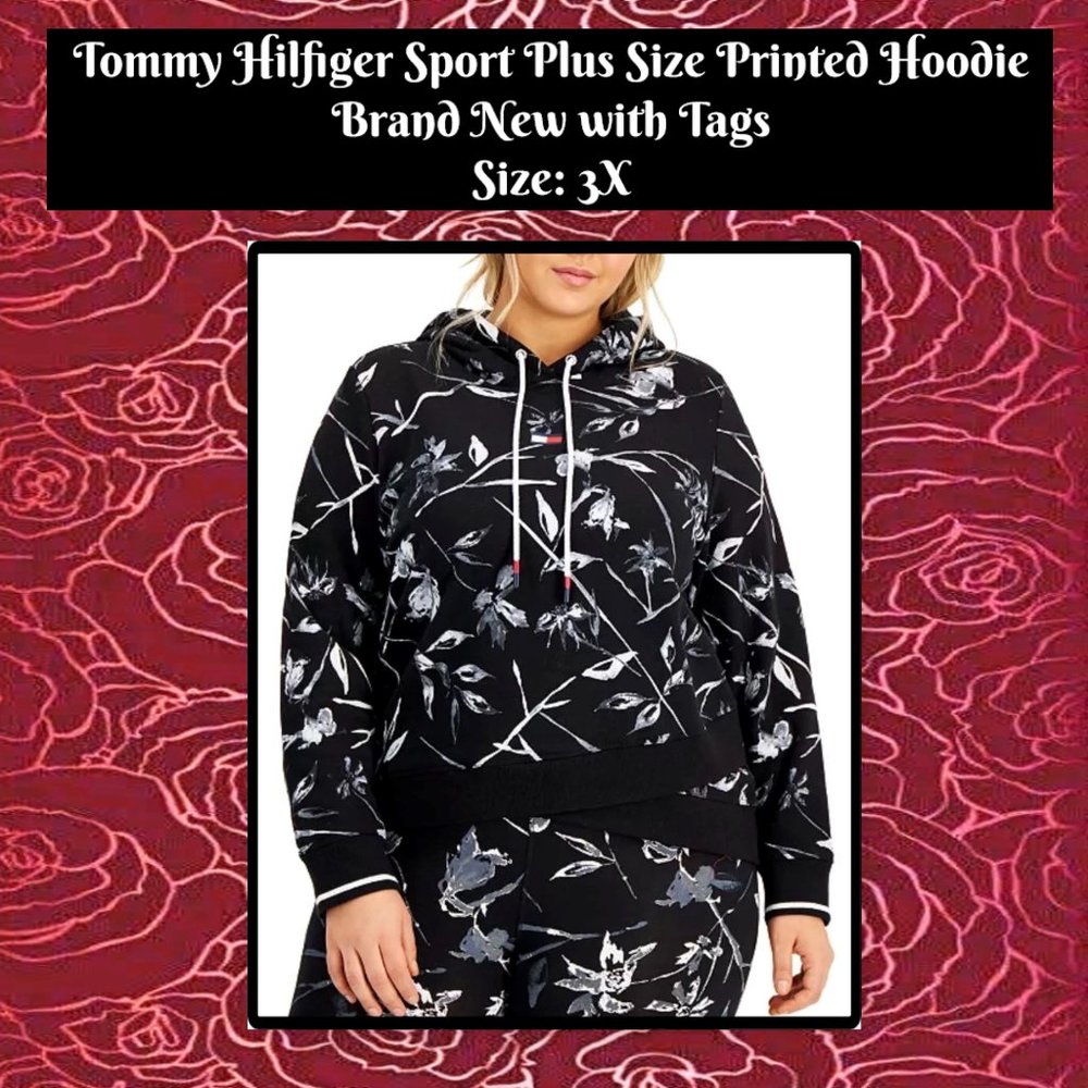 Tommy Hilfiger Sport Plus Size Printed Hoodie 3X